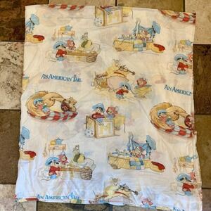 VTG 80s Sears 1986 An American Tail Full Double Flat Sheet Perma Prest Fievel